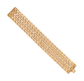 ITALIAN, YELLOW GOLD FANCY LINK BRACELET
