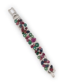 MULTIGEM AND DIAMOND BRACELET