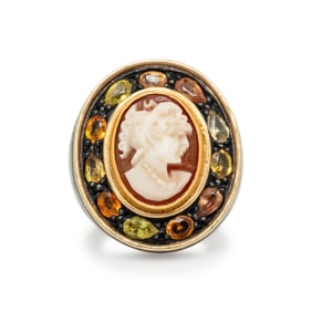 LIKA BEHAR, CAMEO AND YELLOW SAPPHIRE RING