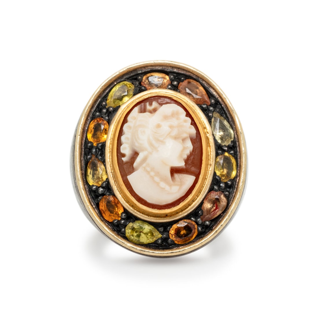 LIKA BEHAR, CAMEO AND YELLOW SAPPHIRE RING (1 of 3)