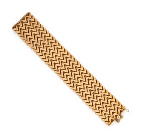 ITALIAN, YELLOW GOLD FANCY LINK BRACELET