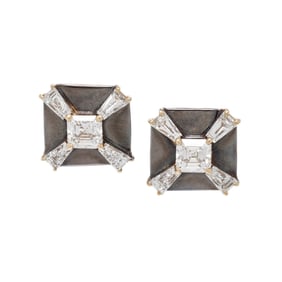 MARIA CANALE FOR NEIMAN MARCUS, DIAMOND AND YELLOW GOLD EARRINGS