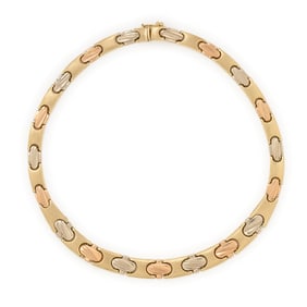 TRICOLOR GOLD FANCY LINK NECKLACE