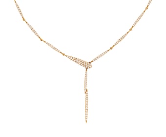 FREDERIC SAGE, ROSE GOLD AND DIAMOND LARIAT NECKLACE