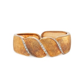 YELLOW GOLD AND DIAMOND CUFF BRACELET