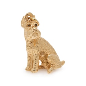 YELLOW GOLD SCHNAUZER DOG CHARM