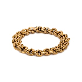 FRENCH, YELLOW GOLD LINK BRACELET