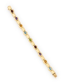 YELLOW GOLD AND MULTIGEM BRACELET