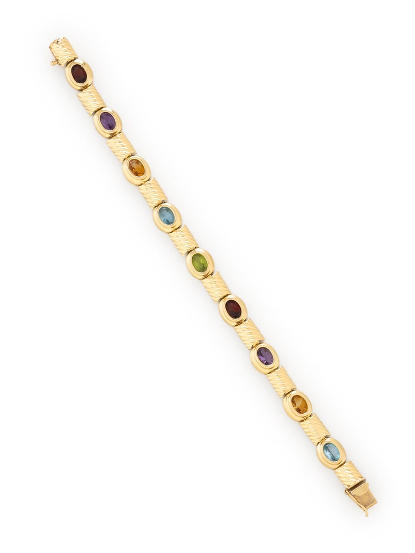 YELLOW GOLD AND MULTIGEM BRACELET (1 of 3)