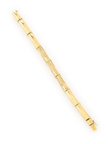 DIAMOND AND GOLD BAMBOO LINK BRACELET
