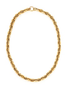 YELLOW GOLD MARINER LINK NECKLACE