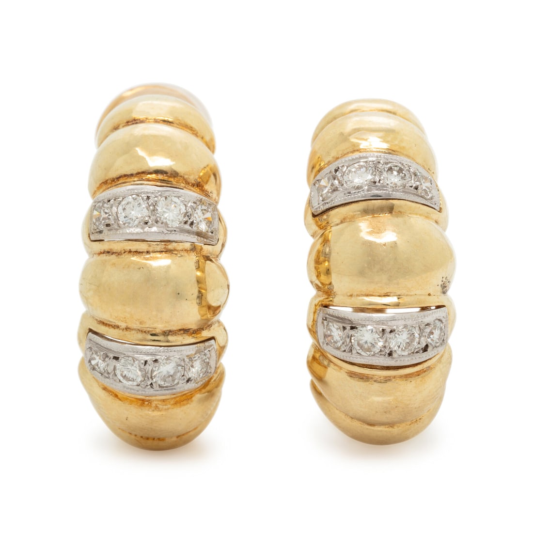 GOLD AND DIAMOND HOOP EARRINGS (1 of 2)