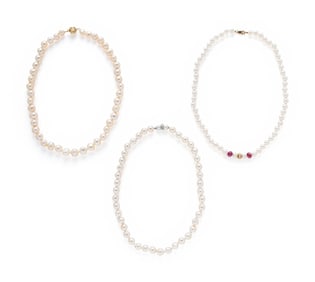 COLLECTION OF CULTURED PEARL NECKLACES