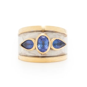 BICOLOR GOLD AND TANZANITE RING