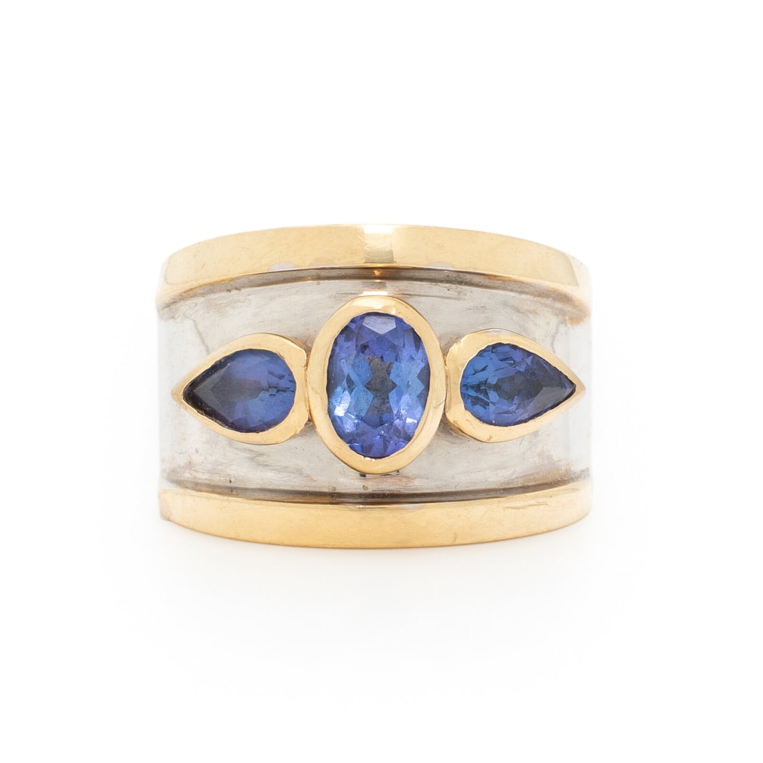 BICOLOR GOLD AND TANZANITE RING (1 of 3)