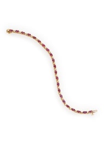 RUBY, DIAMOND, AND YELLOW GOLD BRACELET