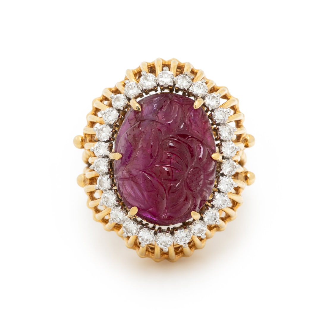 RUBY, DIAMOND, AND YELLOW GOLD RING (1 of 3)
