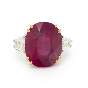 COMPOSITE RUBY AND DIAMOND RING