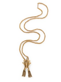 VICTORIAN, YELLOW GOLD SLIDE NECKLACE