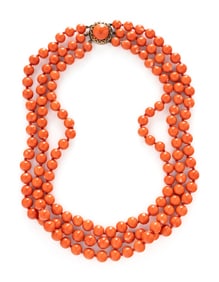 CORAL BEADED NECKLACE