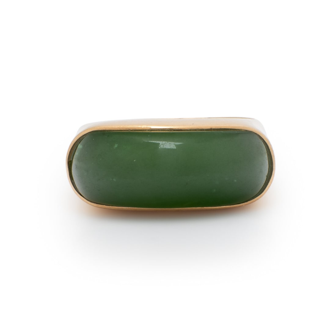 JADE AND YELLOW GOLD SADDLE RING (1 of 3)