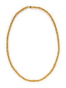 YELLOW GOLD BYZANTINE CHAIN NECKLACE