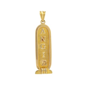 YELLOW GOLD 'ANGIE' CARTOUCHE PENDANT