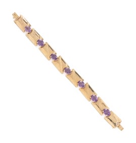 AMETHYST AND YELLOW GOLD BRACELET