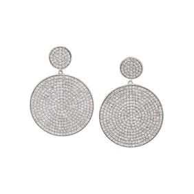 DIAMOND AND STERLING SILVER EARRINGS