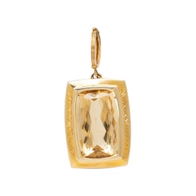 YELLOW GOLD AND CITRINE PENDANT