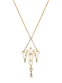 YELLOW GOLD AND DIAMOND NECKLACE
