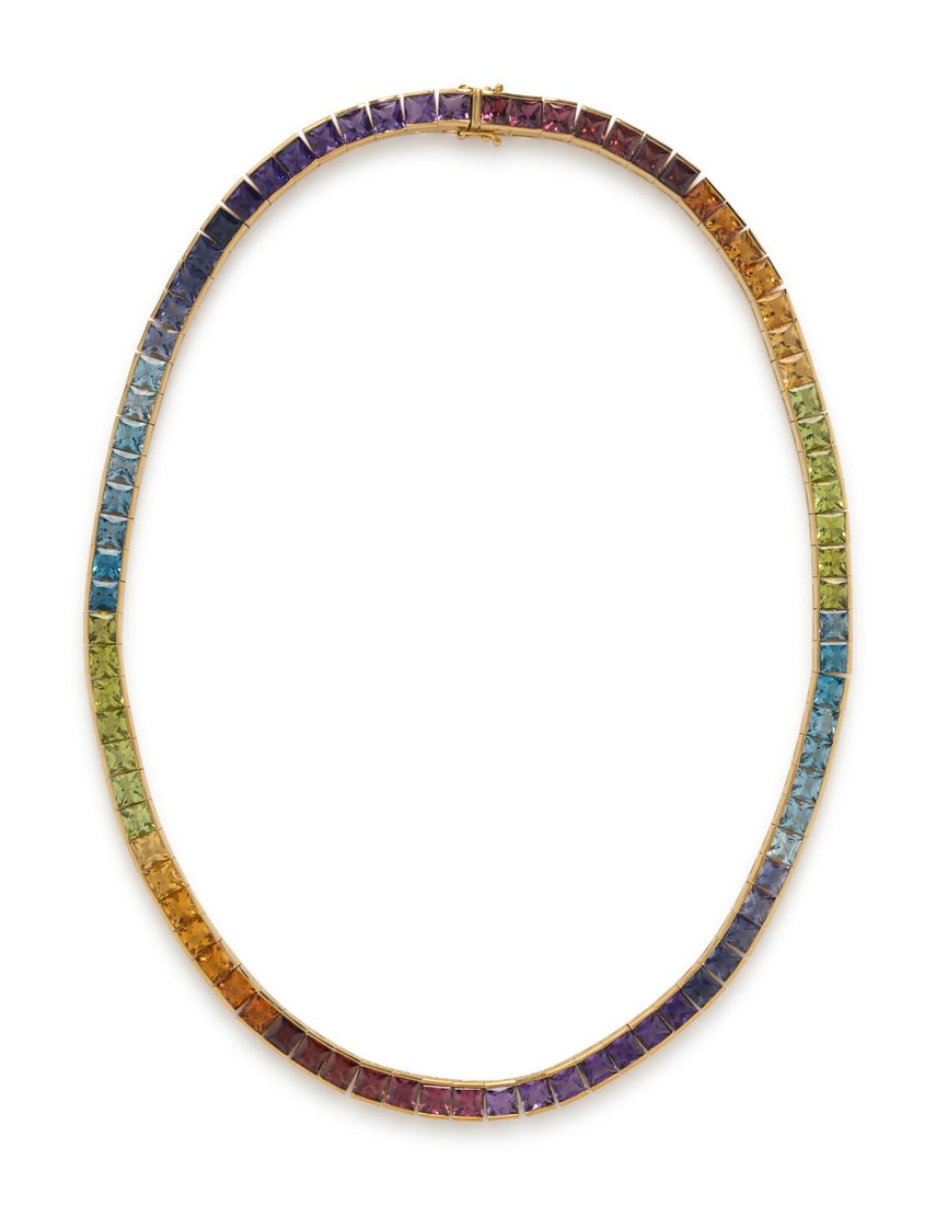 MULTIGEM RAINBOW LINE NECKLACE (1 of 3)