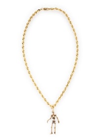 YELLOW GOLD SKELETON PENDANT NECKLACE
