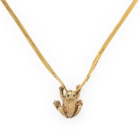 YELLOW GOLD FROG NECKLACE