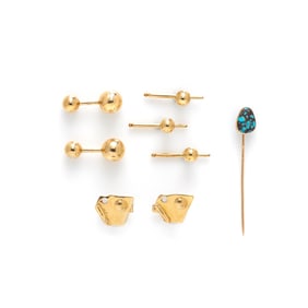 COLLECTION OF YELLOW GOLD MEN'S JEWELRY