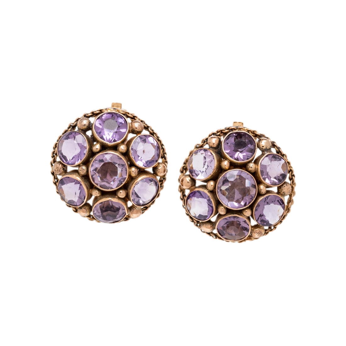AMETHYST AND YELLOW GOLD EARRINGS (1 of 2)