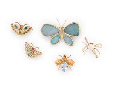 COLLECTION OF MULTIGEM INSECT PINS