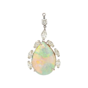 OPAL AND DIAMOND PENDANT
