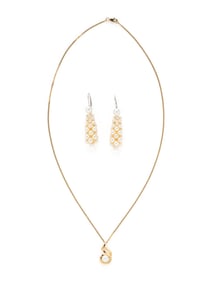 COLLECTION OF CULTURED PEARL AND GOLD JEWELRY