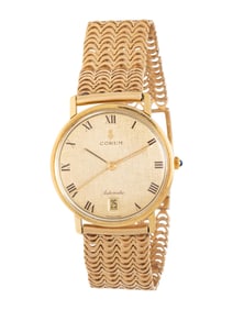 CORUM, REF. 89127 18K YELLOW GOLD DATE WATCH