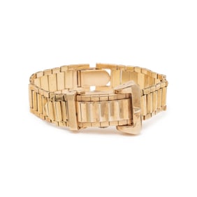 RETRO, PERRAUX, YELLOW GOLD SURPRISE BUCKLE WATCH
