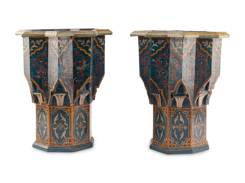 A Pair of Moroccan Painted Tables (1 of 2)