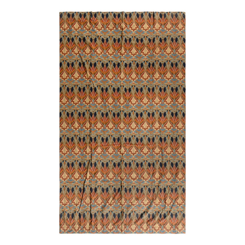 An Art Nouveau Block-Printed Cotton Panel: An Art Nouveau Block-Printed Cotton Panel Circa 1920s Approximately 104 x 62 inches. This lot is located in Chicago.