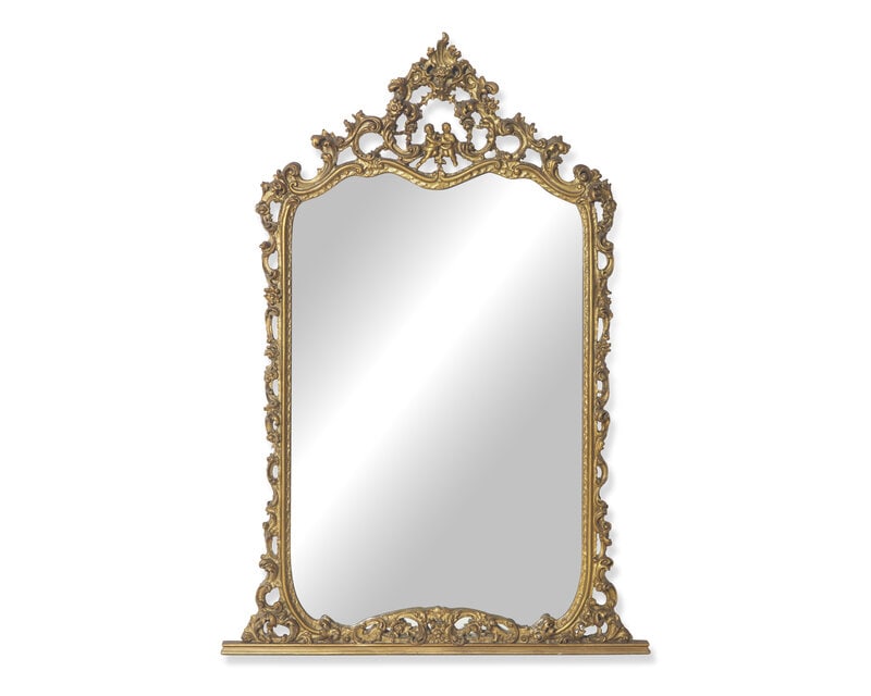 A Louis XVI Style Giltwood Overmantel Mirror (1 of 2)