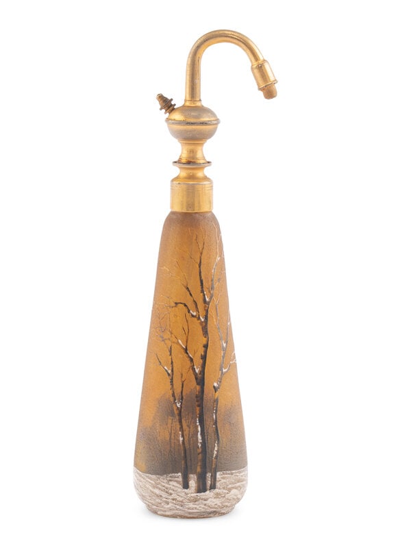 A Daum Nancy 'Winter' Enameled Glass Perfume Bottle (1 of 2)