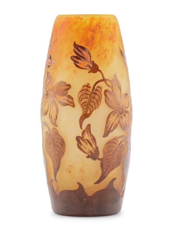 A Daum Nancy Enameled Glass Vase: A Daum Nancy Enameled Glass Vase Late 19th/Early 20th Century Height 8 1/2 inches. This lot is located in Chicago.