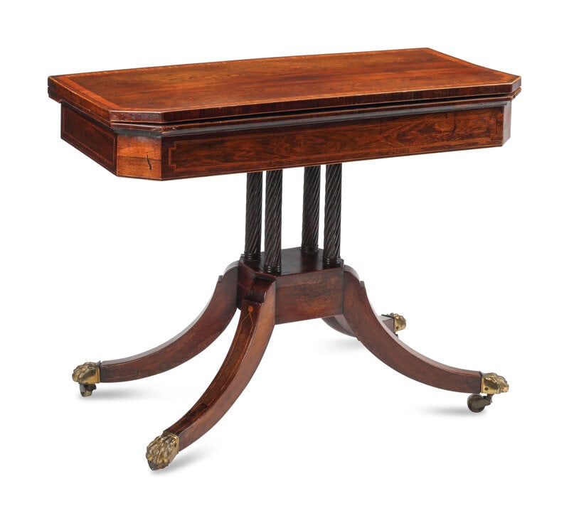 A George III Rosewood and Satinwood Banded Game Table (1 of 3)