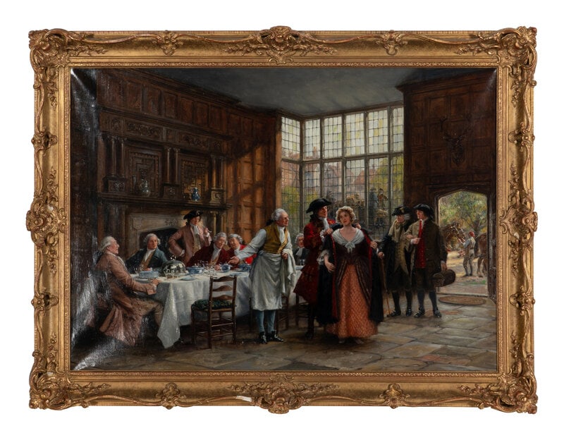 Frank Moss Bennett (English, 1874-1953): Frank Moss Bennett (English, 1874-1953) The Heiress oil on canvas signed (lower left) 30 x 40 inches. A Legacy of Tradition: Property from an Important Private