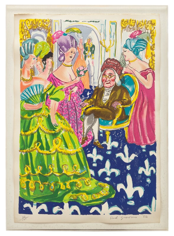 Red Grooms (American, b. 1937) Franklin's Reception at the Court of France, 1982 (1 of 2)