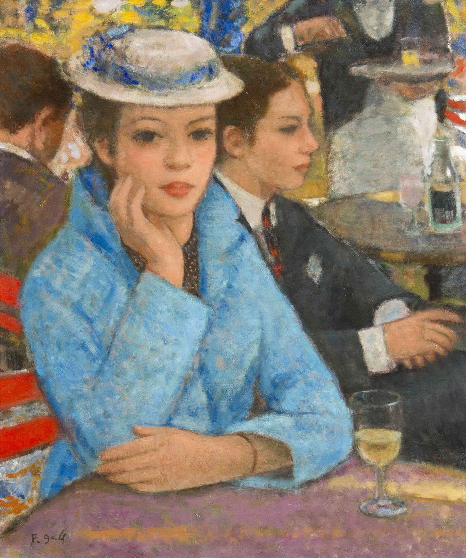 Francois Gall, (French, 1912-1987), Rendevous au Cafe: Francois Gall (French, 1912-1987) Rendevous au Cafe oil on canvas signed F. Gall (lower left) 25 1/2 x 21 1/4 inches. Property from a Private Collection, Florida and New York